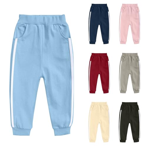 Kids Color Block Casual Joggers Sweatpants Elastic Waist Loose Basic Athletic Pants with Pockets for Girls Boys 4-15 Years2