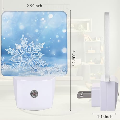 Image of Snowflakes Christmas Night Light, Winter Snowflakes Night Light Plug into Wall with Dusk to Dawn Sensor, LED Lamp Energy Saving Lights for Men Women Boys Girls,Lamp for Bedroom Bathroom Hallway