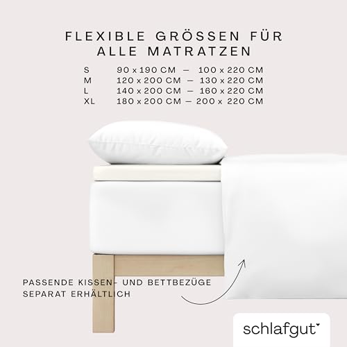 schlafgut Pure Topper Spannbettlaken 140x200 cm Bio-Baumwolle, Off-White – Ansicht 4