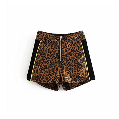 Short léopard taille haute et pantalon droit court de mode