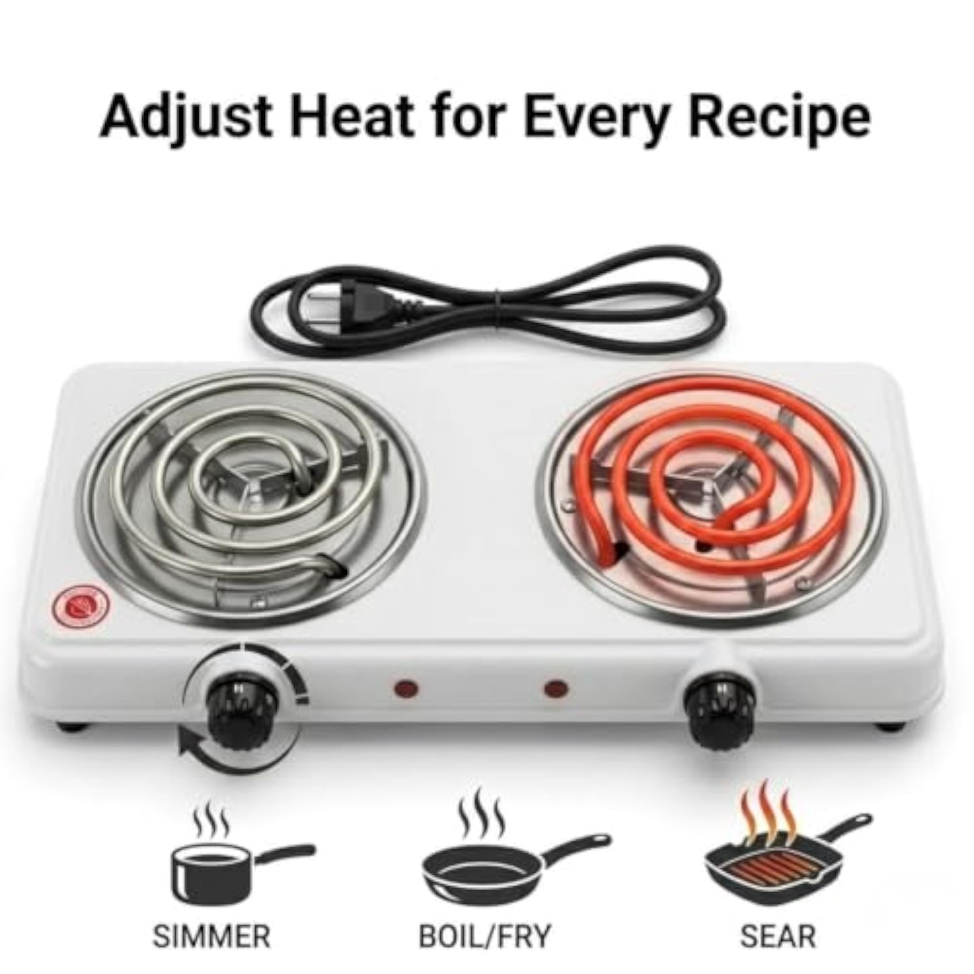 Portable Electric Double Burner Hot Plate for Cooking