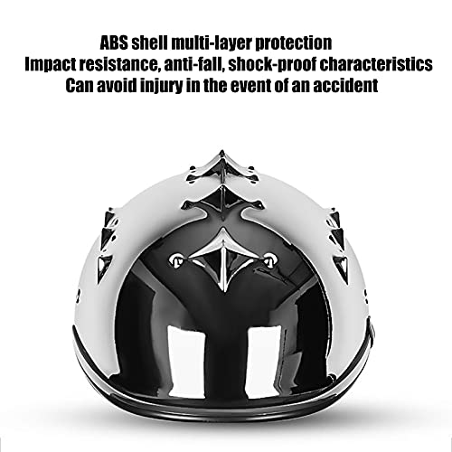 Hanhua Retro Half Helmet For Men And Women, Vintage Motorcycle Half Open Face Jet Helmet, Dot/Ece Certified Half Shell Helmet For Motorbike Cruiser Chopper Moped Scooter, Chrome Gold A, X-Large #TOP3