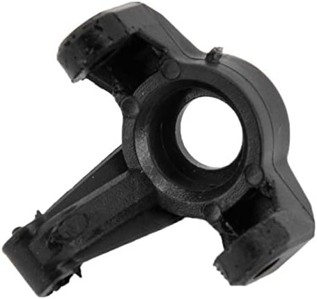 Angled view of a black plastic RC car C-hub component.