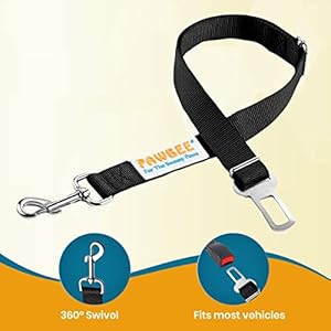   PAWBEE-2-Pack-Dog-Seat-Belts-for-Cars-Adjustable-Nylon-Car-Harness-with-Stainless-Hooks-Safety-Seatbelt-Harnesses-for-Dogs-Durable-Dog-Car-Seat-Belt-Clip-Essential-Travel-Accessories-for-Pets