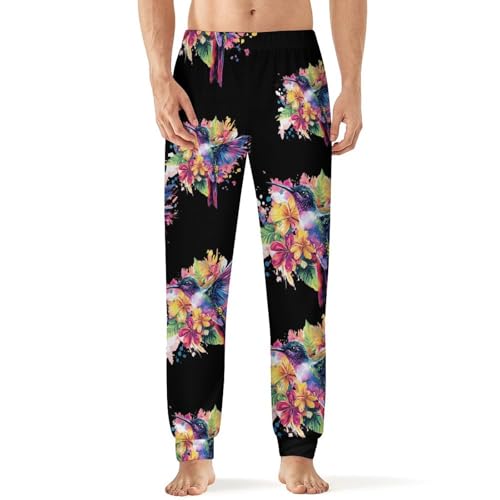 Colorful Hummingbird Men's Pajama Pants Lounge Pant Sleepwear PJ Bottoms