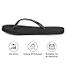MORMIRAC Womens Slim Leather Comfortable Flip Flops Summer Beach Thong Sandals Arch Support Non Slip,Black US8