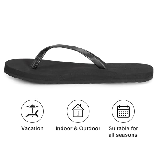 Image of Womens Slim Leather Comfortable Flip Flops Summer Beach Thong Sandals Arch Support Non Slip