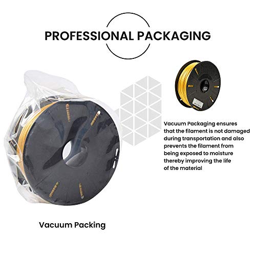 Image of Tesseract Premium PLA + 1.75mm 3D Printing Filament | Dimensional Accuracy + /- 0.03mm | Compatible with Most FDM Printers | 1 KG 3D Printer Filament - PLA Gold (Quantity 1)