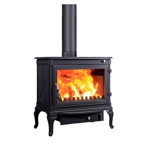 Wood Burning Stove 20kw,Heats Up to 1300 Sq Ft,Heavy-Duty Cast Iron Construction,Heating Glass View Airwash System Heat,FireBrick Lined