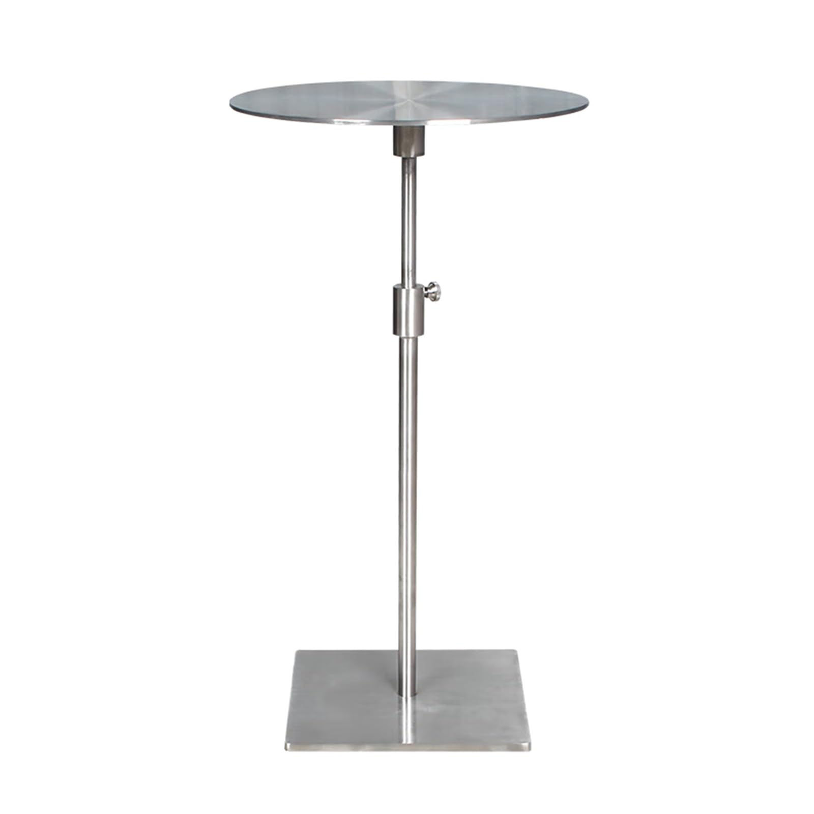 Tavolino regolabile in altezza da 50,8 a 71,1 cm, in acciaio inox, con piano spesso 5 mm, per soggiorno, sala da pranzo, bar, patio, cortile, balcone