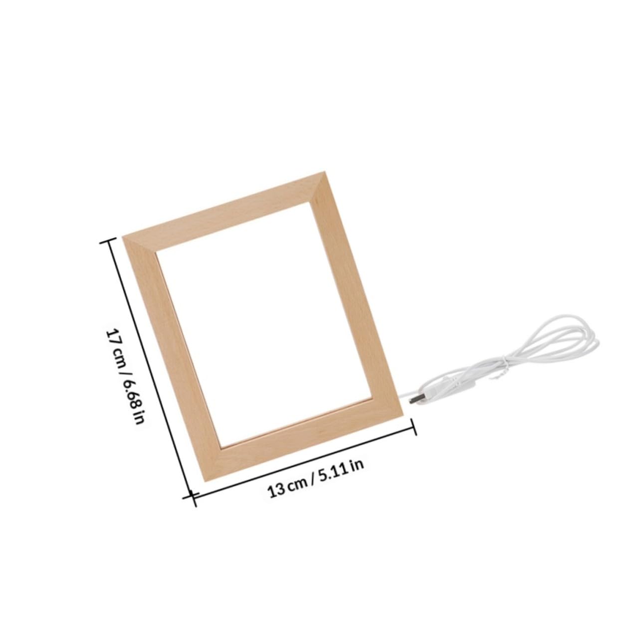 Ciieeo Marco de Fotos LED de Madera Maciza 2 Piezas 170x130 Mm Luz Cálida Usb, Marco LED Brillante para Decoración de Escritorio y Lámpara de Noche Efecto 3d para Fotos Iluminadas