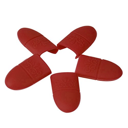 Yimart 10 Pcs/Lot Silicone Nails Remover Soak Off Cap Gel Polish Remover Nail Art Soakers (Red)