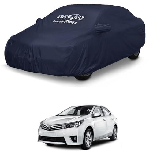 Image of KINGSWAY Accessories Waterproof Car Cover Only Compatible with Toyota Corolla Altis Year 2013 to 2020, Mirror Pockets, Bird Poop, All Weather, Scratch and UV Protection Car Body Cover, Grey