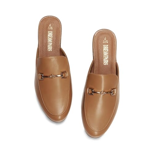 Image of DREAM PAIRS Mules for Women Flats Slip on Comfortable | Pointed Toe Slip on Slides Buckle Lightweight Loafers Shoes for Office Work Business and Casual Wear
