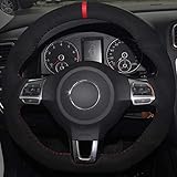 comandi al volante golf 6 gtd 【Material】: Hecho de ante y cuero genuino de primera calidad. La gamuza es un tipo de material complejo. Es suave, transpirable, antideslizante y resistente al frío / calor y fácil de limpiar. El cuero genuino es extremadamente duradero y transpirable, muy suave.
