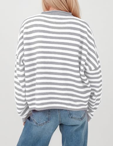 OLAPTA Women Striped Cardigans Open Front Button Down Long Sleeve Knit Lightweight Loose Fit Casual Fall Sweater Tops 20252