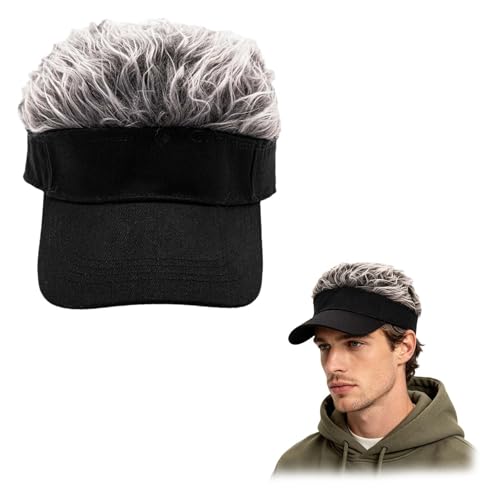 Gorra debéisbol para el Pelo,Gorra de béisbol con Pelo,Pelucade Gorra debéisbol,PelucaGorrade béisbol, Sombrero con Peluca, Sombrero para Hombre conpeluca, Adecuado para Ropa Deportiva y de Ocio