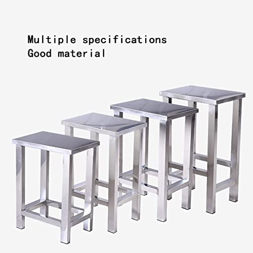 Image of INDIAN DECOR Classic 50CM Tall Square Stainless Steel Stool, Chrome
