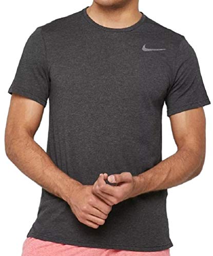 Nike Breathe Men's Short Sleeve Dri-Fit Training Workout Shirt (X-Large) Heather Black