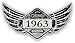 sticker licker Vieilli Winged Classique Édition Écusson Year en Date du 1963 Vintage Rétro Café Racer Design Externe Vinyle Voiture Moto Autocollant 125x67mm