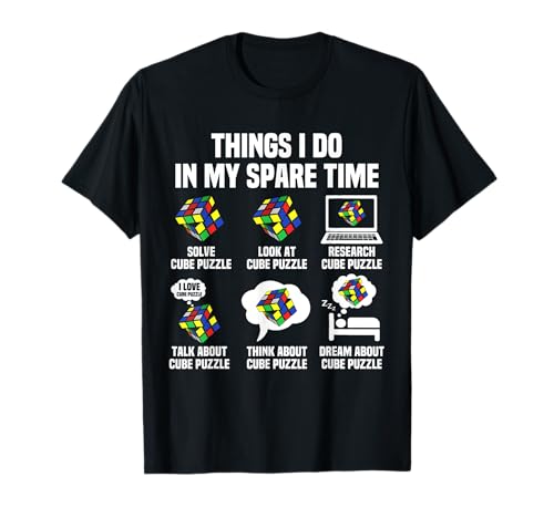Cose che faccio nel mio tempo libero Puzzle Cubes Funny Speed Cubing Maglietta