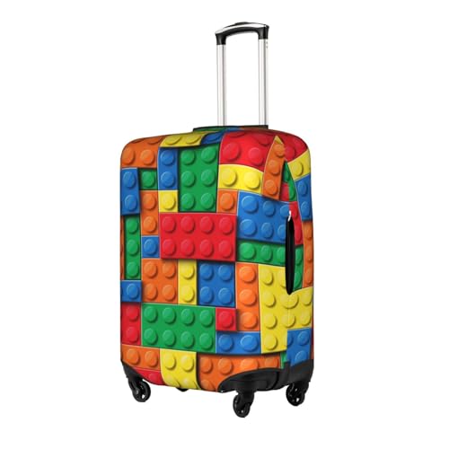 SWEET TANG Colorful Building Blocks Bricks Luggage Cover Elastic Washable Stretch Suitcase Protector Travel Suitcase Cover For Kid And Adult2