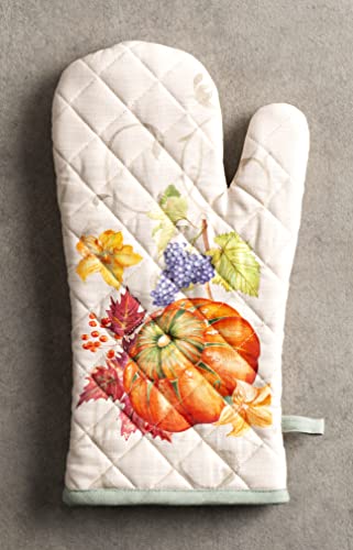 Maison d' Hermine 100% Cotton Oven Mitt & Pot Holder Set (19 x 33 cm & 20 x 20 cm) Heat Resistant BBQ Cooking Gloves with Loop for Christmas Decorations Baking Handling Hot Pans (Lumina) - Image 2