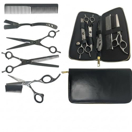 Kit Barbeiro Aço Inox Cabeleireiro Tesouras Navalha Pentes Barbearia Corte Masculino Profissional Barbeiro Cabeleireiro - Linha Premium