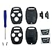 Key Fob Shell Case Fit for 4 Buttons Honda Accord Civic EX Pilot Keyless Entry Remote Car Key Housing Replacement with Free Screwdriver (Casing Only Without Blade) (Black pack 2)