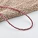 QNAVIC Rhodolite Garnet Gemstone Micro Round Beads Dainty Pendant Necklace for Women, January Birthstone Handmade jewelry Chakra Healing Crystals, Sliver Plated Chain 18 inch Gift for Her