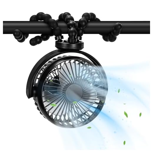Stroller Fan, Portable Fan 40H Battery Operated Small Clip on Fan 360° Rotate Flexible Tripod 5200mAh Baby Fan Handheld USB Desk Cooling Fan for Bedroom Car Seat Crib Treadmill Travel Camping
