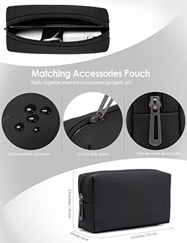 Hyzuo 15-16 Inch Laptop Sleeve Compatible With Macbook Pro 16 2021 2022 M1 Pro/Max A2485/2019-2020 A2141, Macbook Pro Retina 15 2012-2019, Faux Suede Leather Case With Accessory Bag, Black #TOP3