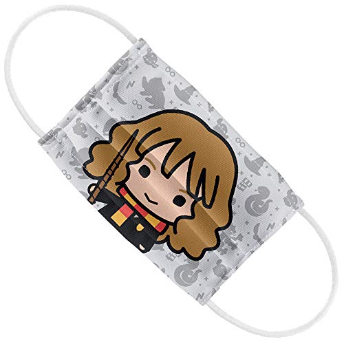 Popfunk Harry Potter Kids Hermione Chibi and Pattern 1-Ply Reusable Face Mask Covering with Adjustable Nose Wire