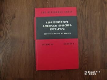 Hardcover Representatives American Speeches: 1972-1973 (reference Shelf, Volume 45, #4) Book