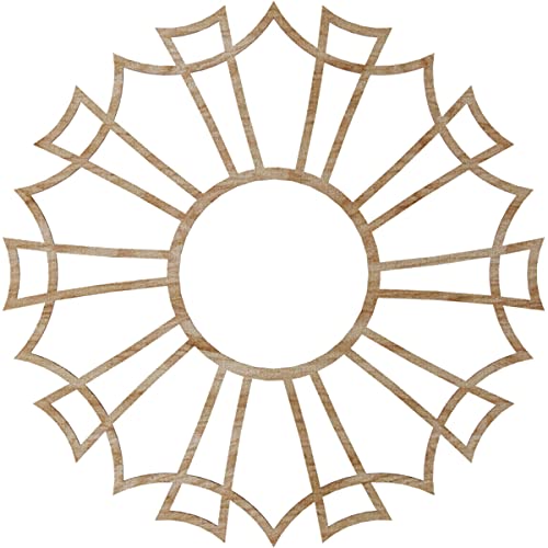 Image of Ekena Millwork 34 inchOD x 12 inchID x 3 /8 inchT Augustus Wood Fretwork Pierced Ceiling Medallion, Red Oak