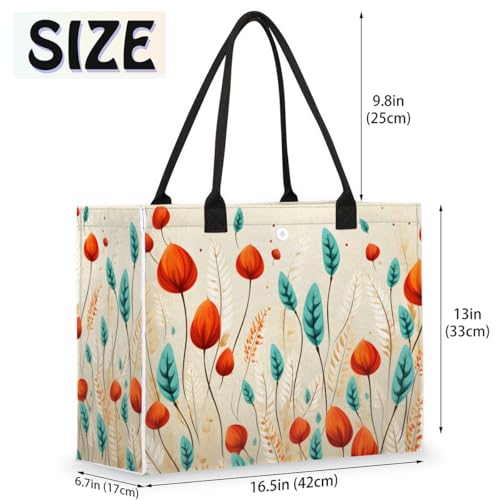 Autumn Plants Tote Bag for Women Large Beach Bag Reusable Tote Bags for Work Travel Beach Shopping2