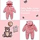 Fairy Baby Baby Snowsuit, Newborn Baby Hooded Footed Romper Fleece Snowsuit Cartoon Flannel Zipper Jumpsuit Thin Fall Winter Outfits
