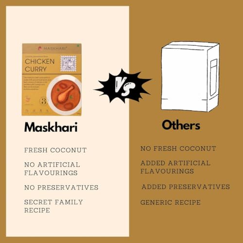 Image of Maskhari Ready to Eat Chicken Curry Pack of 5 150g Each Heat and Eat Chicken Curry Paste Maharashtrian Style Instant Indian Meal Ready to Cook Food Chicken Masala No Added Preservatives No Artificial Colors