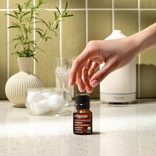 Image of Cliganic Organic Patchouli Essential Oil - 100% Pure Natural for Aromatherapy Diffuser | Non-GMO Verified