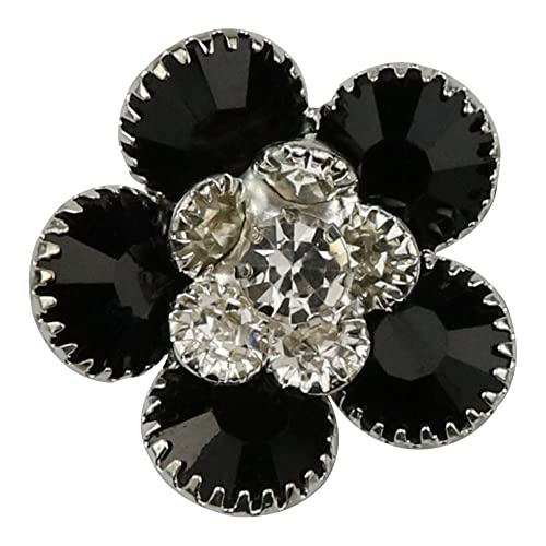 ALIWS Tack, Bouton, Boutons, 5 pièces 21 mm Strass Fleur Boutons en métal for la Couture Artisanat Tricot Robe Veste Manteaux Blazer Jean Uniforme Bricolage décoratif
