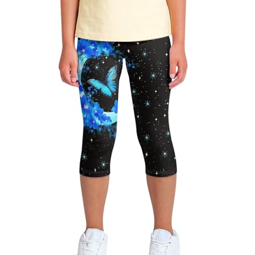 Capri Leggings for Kids Teen,Kids Spring Summer Cropped Pants High Waisted Yoga Tights for Casual Workout2