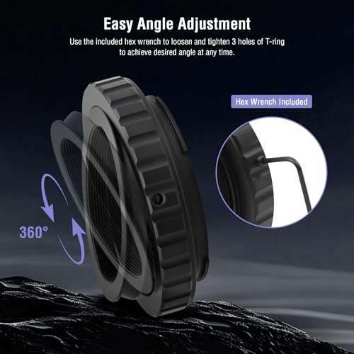 Astromania T2 T Ring Adapter with 42mm Diameter Thread Compatible with Canon EOS DSLR/SLR Camera, Metal T-Mount Telescope Camera Adapter for Terrestrial&Celestial Imaging Astrophotography Accessories