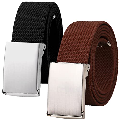 Image of Falari Canvas Web Belt Fully Adjustable Cut to Fit Golf Belt Flip Top Buckle