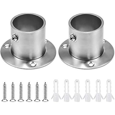 2Pcs Adjustable Stainless Steel Wardrobe Brackets Cover
