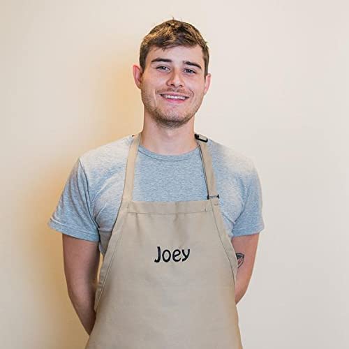 Custom EMBROIDERY Apron, Kitchen Embroidered Apron, Name Aprons With Pocket, Personalized Chef