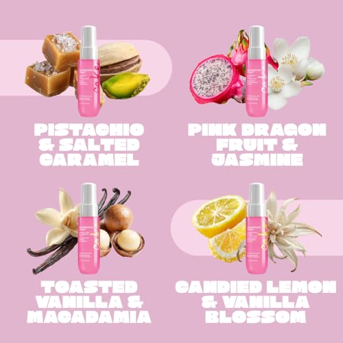 Image of Cake Beauty Hair & Body Mist Gift Set, 4 Travel Size Fine Fragrance Mists, Perfume Sampler Set for Women, Aloe & Argan Oil, 4 x 30mL
