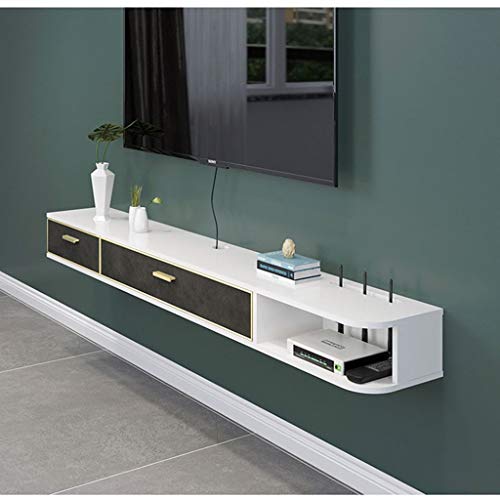 Estante Consola de Almacenamiento de Montaje en Pared de TV Gabinete Media Console Moderna TV con cajón y Almacenamiento Abierto Plataforma Flotante Hutch Gabinete de Almacenamiento for Sala de Estar