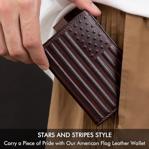 Tamo Feng Small Leather Wallet For Men Slim Minimalist, Front Pocket Bifold Wallets For Men With Id Window, Thin Mens Wallets Leather Rfid Blocking, Leather Gifts For Men thumb #3