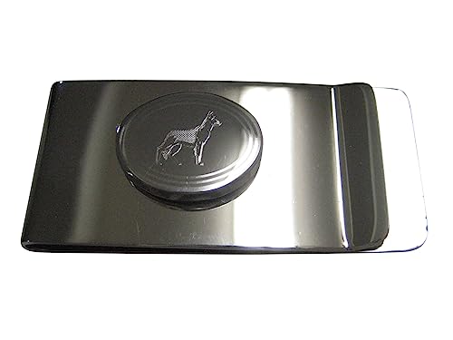 Kiola Designs Silver Toned Oval Etched German Shepherd Dog Money Clip