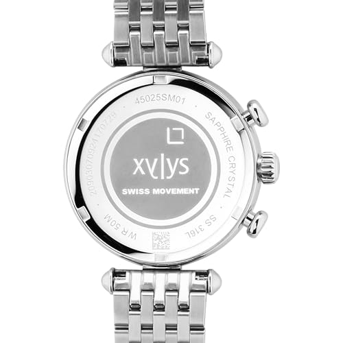 Image of Xylys Sparkle Swiss Chronograph Silver Stainless Steel Strap Silver Dial Watch for Women